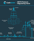 Performance Driven Three Quarters Inch EB75 FPT To FPT Pressure Regulator Valve With 45 PSI Setting diagram by Cash Acme