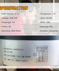 1/2 HP ECM X13 Furnace Blower Motor 6205E 208/230V 3.8A 1050RPM Replacement Product Specifications