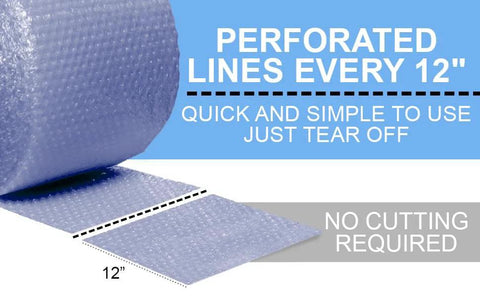175 Feet Recycled Small Plus Bubble Wrap Roll 3/16 Bubbles Eco Friendly Packing Shipping By American Bubble Boy shown perforated