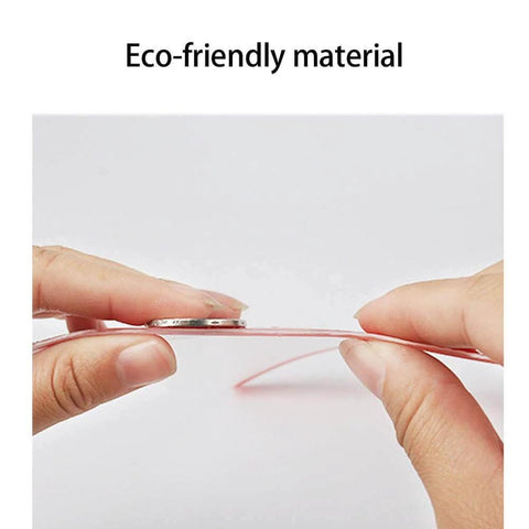 Hands holding 47.2 Inch Roll Door Pinch Guard Safety Stopper For Finger Pinch Prevention, showing tape install feature.