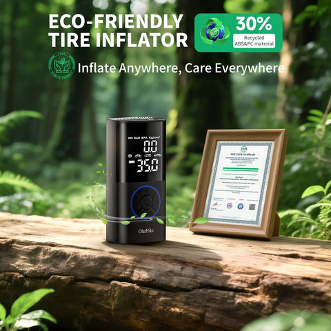 Eco-friendly Portable Cordless Tire Inflator With Dual Hose System, 160 PSI Auto Air Pump for Cars with LED light and digital gauge