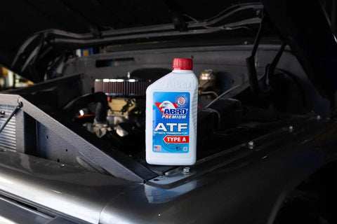 Economical ATF Type A Automatic Transmission Fluid 1 Quart on car engine, Budget Friendly, Anti Foam Additive, Red Dye Leak Detector