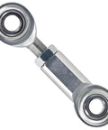 Economy adjustable heim joint rod end kit with right hand 1/2-20 thread and 1/2 inch bore, steel construction, jam nut visible