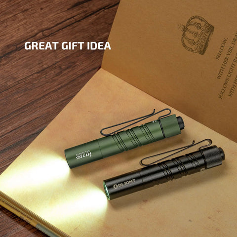 Ultra compact EDC flashlight delivers up to 200 lumens with a clear 62 meter beam, ideal for camping on book page.