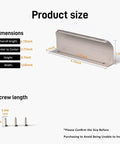 Dimensions of Edge Finger Tab Cabinet Pulls Back Mount Aluminum Flat Hidden Handle for Cabinets and Drawers Brushed Nickel