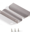 Edge Finger Tab Cabinet Pulls Back Mount Aluminum Flat Hidden Handle for Cabinets and Drawers Brushed Nickel 4.72 Inch Length Pack of 10