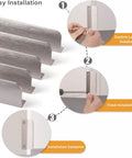 Installation steps for Edge Finger Tab Cabinet Pulls Back Mount Aluminum Flat Hidden Handle, easy setup with extra screws, brushed nickel finish.