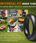 4.80/4.00-8 Heavy Duty Inner Tubes 2 Pack with TR-13 Straight Valve displayed with various utility equipment and vehicles