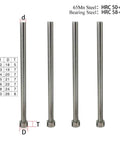 Straight Punching Ejector Pin 65Mn Round Tip For Plastic Injection Molding, 100mm Length, Hardened Alloy Steel With Nitrided Surface