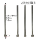 Straight Punching Ejector Pin 65Mn Round Tip For Plastic Injection Molding 10 Pieces 3x150mm Hardened Alloy Steel specs