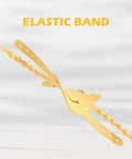 Yellow silicone band for door silencers, shown from side. Door Silencers For Slamming Three Pack Silicone Latch Covers with 5 level clip.