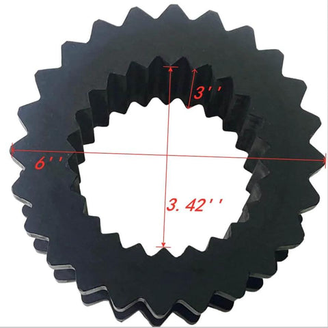 Elastomer Coupling Sleeve for S-Flex 9JE Sure Flex Solid Design 6 Inch OD 3.42 Inch ID 2340 InLb Torque For Compressors, top view