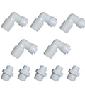Push To Connect Quick Connector Male Adapter Elbow And Straight Fittings Three Eighths Inch NPT Thread To One Quarter Inch Tube