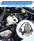 Electric Brake Vacuum Pump For Cadillac CTS 2008 To 2014 And STS 2008 To 2011 Camaro 2010 To 2015 Caprice 2016 To 2017 HHR 2008 To 2010 Volvo C30 C70 S40 V40 V50 Pontiac Solstice Aluminum Alloy Silver Tone 1 Piece Beefed Up Performance By VekAuto shown installed in engine bay.
