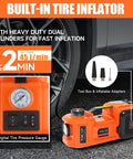 Fast 5-Ton Electric Car Jack Kit With 12V Hydraulic Lift And Impact Wrench For SUV MPV Sedan And Truck featuring built-in tire inflator