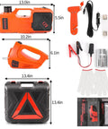 All In One 5 Ton Electric Car Jack Set With Integrated Tire Pump And Impact Wrench By Trihelper with accessories shown.