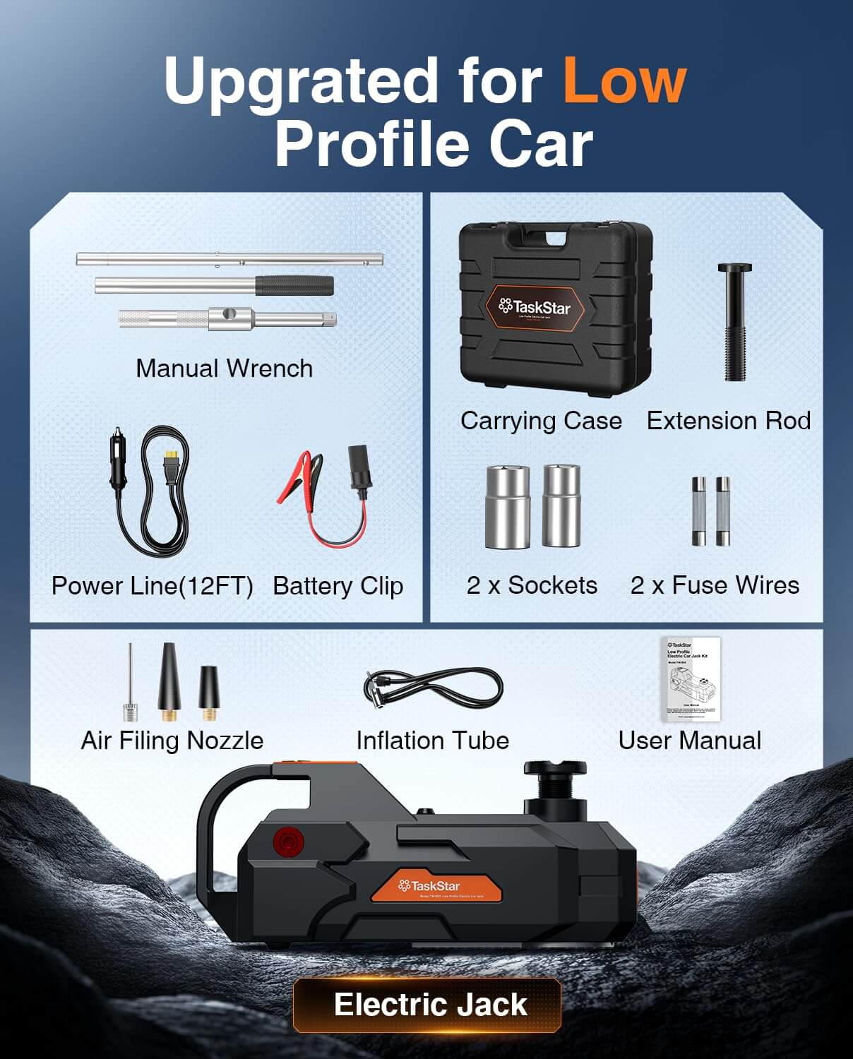 Electric Car Jack Kit for Easy Tire Changes ✓