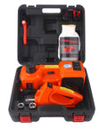 All In One 5 Ton Electric Car Jack Set With Integrated Tire Pump And Impact Wrench By Trihelper For Sedans SUVs MPVs And Trucks Powered By 12V Motor One Button Operation Lifts Up To 17.7 Inches In Two Minutes Delivers Fast Inflation And Easy Tire Changes inside hard plastic case