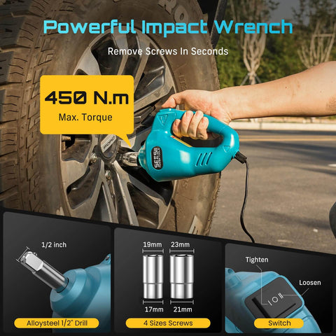 Beast 3 In 1 Electric Car Jack Kit With 5 Ton 12V Hydraulic Floor Jack Impact Wrench And Tire Inflator Pump for SUV