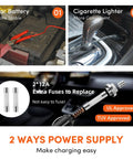 All In One 5 Ton Electric Car Jack Kit With 12V Portable Hydraulic Floor Jack Impact Wrench Tire Inflator Pump And LED Light For SUVs And Sedans Lifting Height 6 To 17.7 Inches Fast Lift For Quick Tire Changes power supply options
