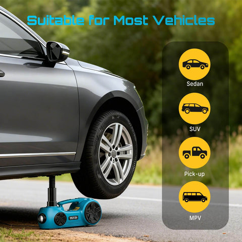 Beast 3 In 1 Electric Car Jack Kit With 5 Ton 12V Hydraulic Floor Jack Impact Wrench And Tire Inflator Pump lifting SUV