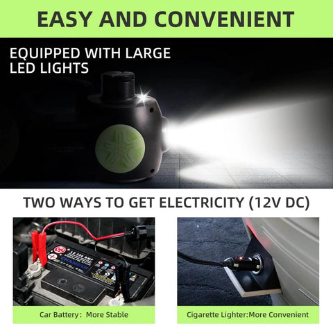5 Ton Electric Hydraulic Car Jack Kit With 12V Portable Lift Reach 20.9 Inches ROGTZ Upgrade Pro Grade with LED light, battery and lighter connectors