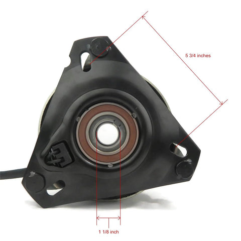 Front view of Electric Clutch Replacement for Craftsman174509, 140923 showing 1 1/8 inch diameter and 5 3/4 inch pulley size.