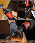Electric Die Grinder With One Quarter Inch Collet 28000 RPM Heavy Duty Straight Grinder in use for metal grinding and deburring