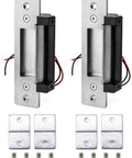 Heavy Duty 12V DC Electric Door Strike Lock With Fail Safe And Fail Secure Modes, stainless steel panel, 2 pack
