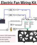 Dual 12V Electric Fan Relay Kit With 40A Relays And 185 Degree Thermostat Switch wiring diagram and fan setup