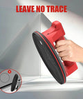 8 Inch Electric Glass Vacuum Suction Cup Lifter Beefy 600 Lbs Max Load with Two 1200mAh Built In Batteries in use on glass