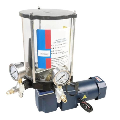 Electric Grease Pump Lubricator For Lathes Piston Style Automatic Grease Lubrication System with 4 Liter Tank, 220V, 90W/120W