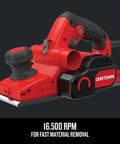 Electric Handheld Planer With 6 Amp Motor For Fast Smooth Planing In Wood Plastics And Composites Including Cabinets Trim And Doors Eleven Point Five Inch Aluminum Shoe Dual Dust Extraction For Cleaner Surfaces And Reduced Mess Ideal For Soft And Hard