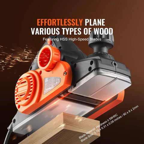 Powerful 710W handheld planer delivers 16500 RPM for fast, precise wood smoothing, chamfering and flush joints.
