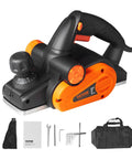 Powerful 710W handheld planer delivers 16500 RPM for fast, precise wood smoothing, chamfering and flush joints, accessories included