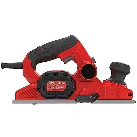 Side view of Electric Handheld Planer With 6 Amp Motor For Fast Smooth Planing In Wood Plastics And Composites.