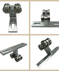 Electric Hoist Installation Roller Trolley Four Wheel Assembly Silent Operation For Use With One And Five Eighths Inches Wide Strut Channel Or Taller Heavy Duty Galvanized Steel Construction Two Way Moving Design, shown in various angles