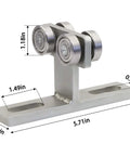 Heavy Duty Electric Hoist Installation Roller Wheel Trolley Compatible With All Strut Channels 1-5/8 Inch, side view dimensions