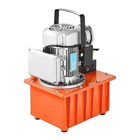 Electric Hydraulic Pump, 10000 PSI 750W 110V, 488 in³/8L Capacity with lever switch, single acting manual valve shown.