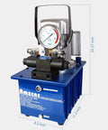 Front view of AMZCNC Two Way Electric Hydraulic Pump 10,000 PSI, 110-120V Power Pack, 2-Stage Double Acting Pump with Quick Coupler