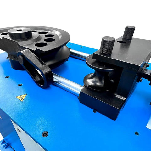 Close-up of 7HP Programmable Electric Hydraulic Tube And Pipe Bender With 3 Inch And 2-3/8 Inch Dies Included