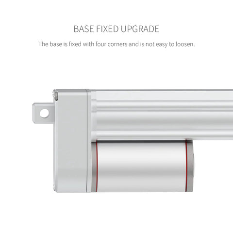 Electric linear actuator with mounting brackets, 12V, 250 mm stroke, silver aluminum body