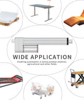 Wide application of Heavy Duty 1000N 4 Inch Stroke Electric Linear Actuator 12V for automation in various fields shown in image.