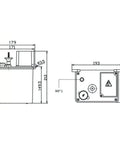 Technical diagram of Electric Intermittent Lubrication Pump for CNC Machines, Automatic Oil Pump Lubricator dimensions shown