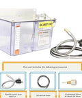 4 Liter Electric Oil Lubrication Sprayer Pump with Micro Cooling and Auto Central Lubrication System, tank and accessories displayed.