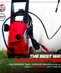 Electric Pressure Washer 1950 PSI 1.45 GPM With Adjustable Nozzle For Patios Cars Homes Driveways 12.8 Amp front view