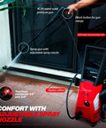 Person using Electric Pressure Washer 1950 PSI 1.45 GPM With Adjustable Nozzle for patios and windows cleaning