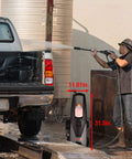 Man using 1300 PSI Electric Pressure Washer With Aluminum Pump 135 Bar For Cars Patio And Outdoor Cleaning on a truck