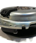 Side view of Electric PTO Clutch for Exmark 103-0662, 27-30HP Kohler Lazer Z with metal housing and pulley