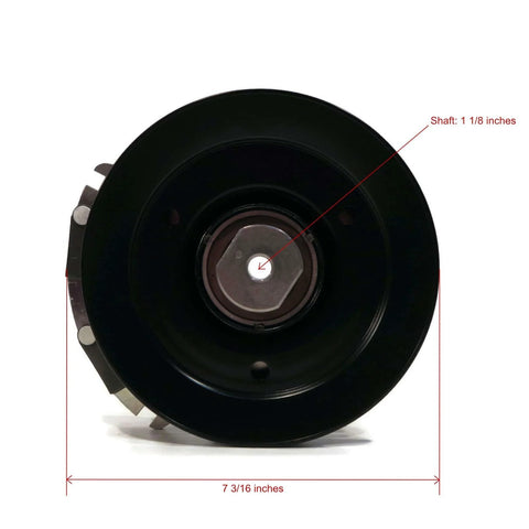 Front view of Electric PTO Clutch fits Kutbota K3811-10130, K381110130, K3811-10132, K381110132, showing pulley and shaft dimensions.